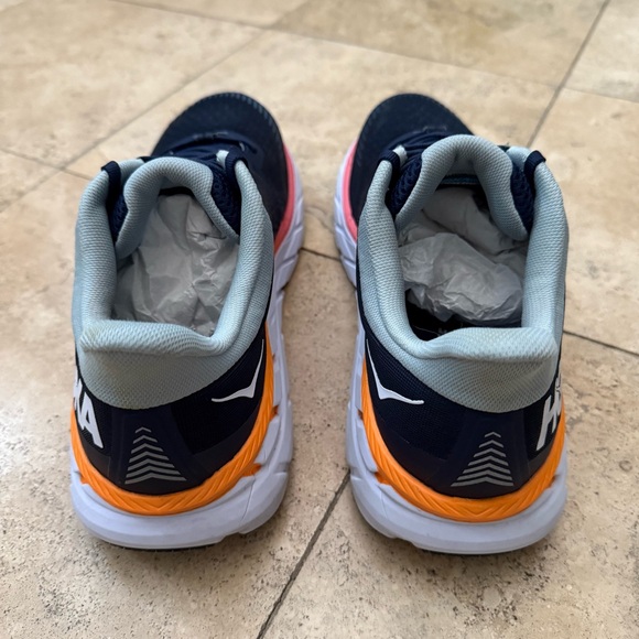 Hoka Clifton 7 Running Shoes Womens Size 11B Navy/Orange - Picture 4 of 7